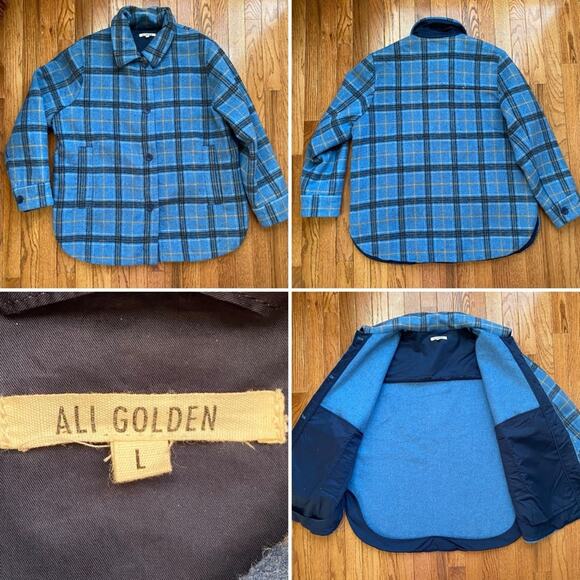 ALI GOLDEN $330 Blue Plaid Jacket - Picture 1 of 16